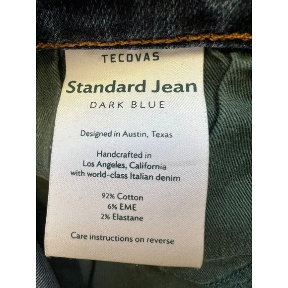 Tecovas Standard Jeans Lot of 2 Mens 38x30 Dark Blue Made In USA - Picture 9 of 10